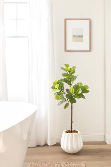 Kate and Laurel Fidmont 4ft. Green Faux Fiddle Fig Tree